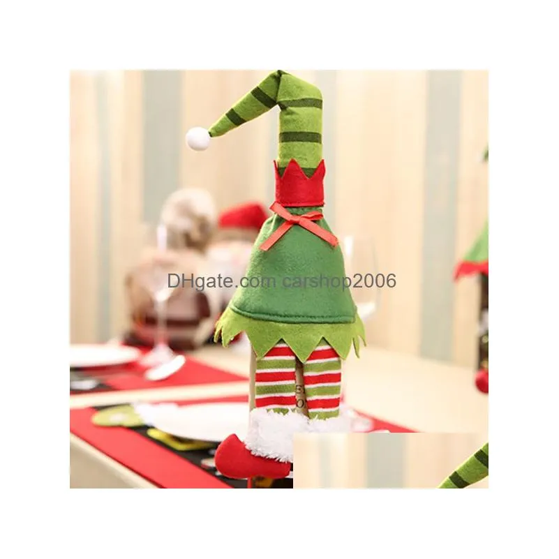 elf wine bottle cover christmas decorations bottle case bags for party home decor fashion drop ship