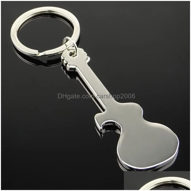 musical instruments guita bottle opener key ring simple metal summer beer openers keychain bar hand tool fashion will and sandy