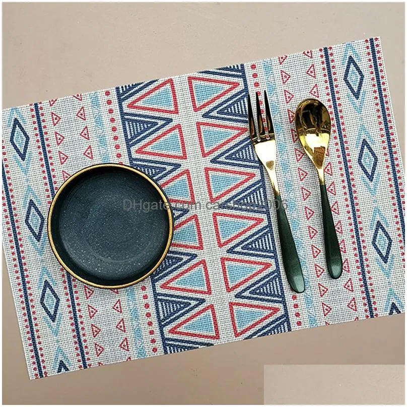 washable pvc pirnt placemat waterproof oilproof mat pad home dining kitchen table mats