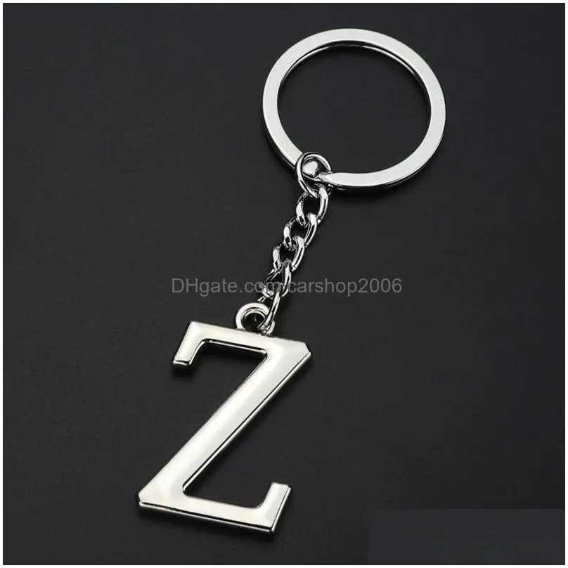 26 az english initial key ring metal letter keychain holder handbag hangs fashion jewelry will and sandy gift