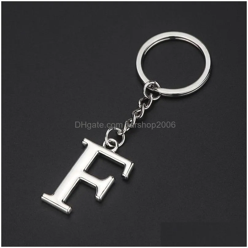 26 az english initial key ring metal letter keychain holder handbag hangs fashion jewelry will and sandy gift