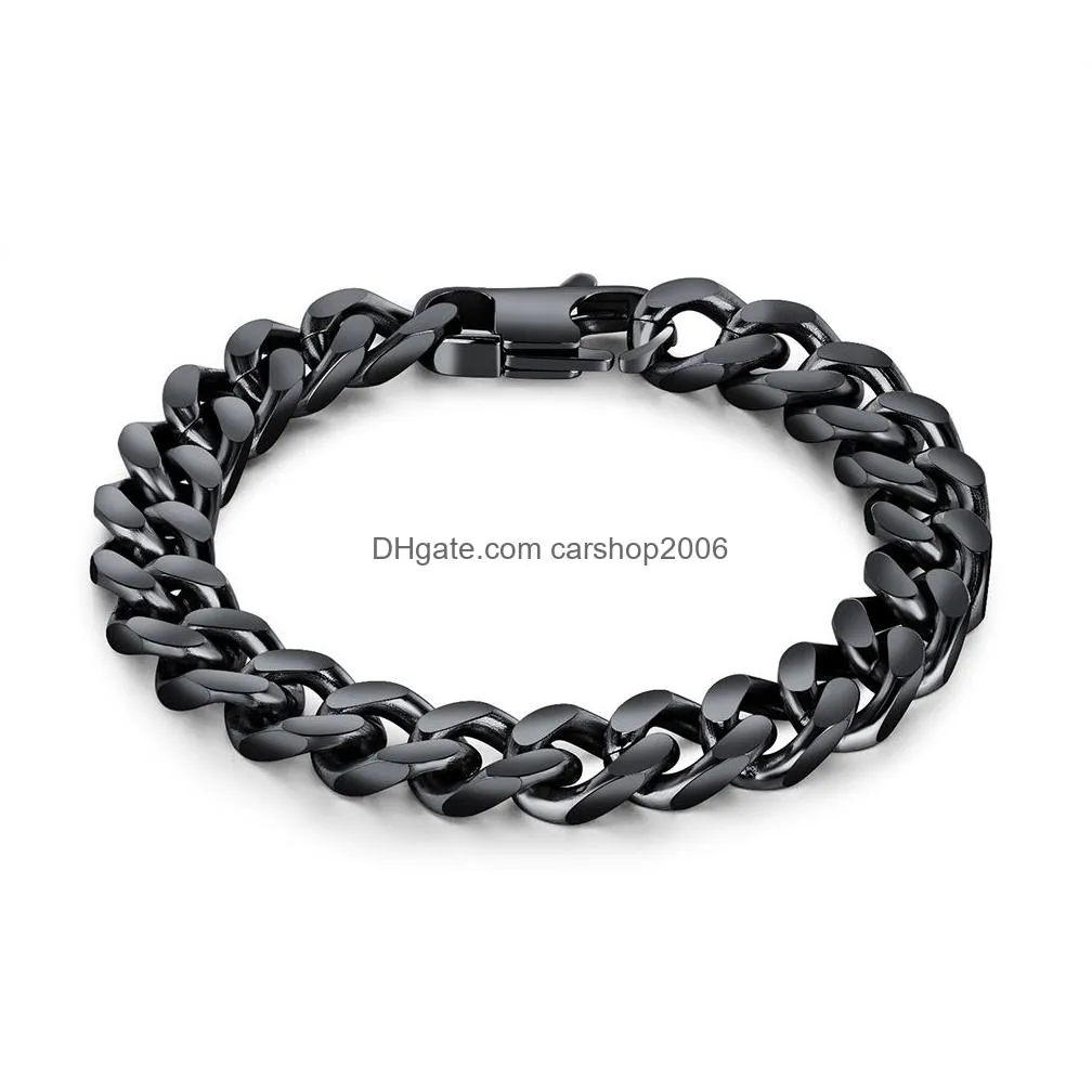 mens snake bone chain bracelets business stainless steel titanium steel bangle jewelry