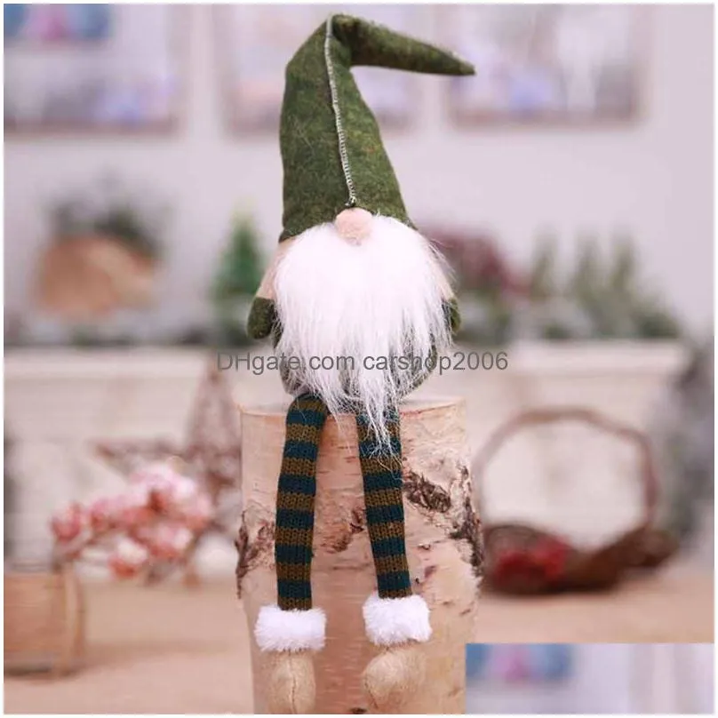 christmas decorations long beard face doll ornaments toys plush artificial dolls party christmas gift home decor