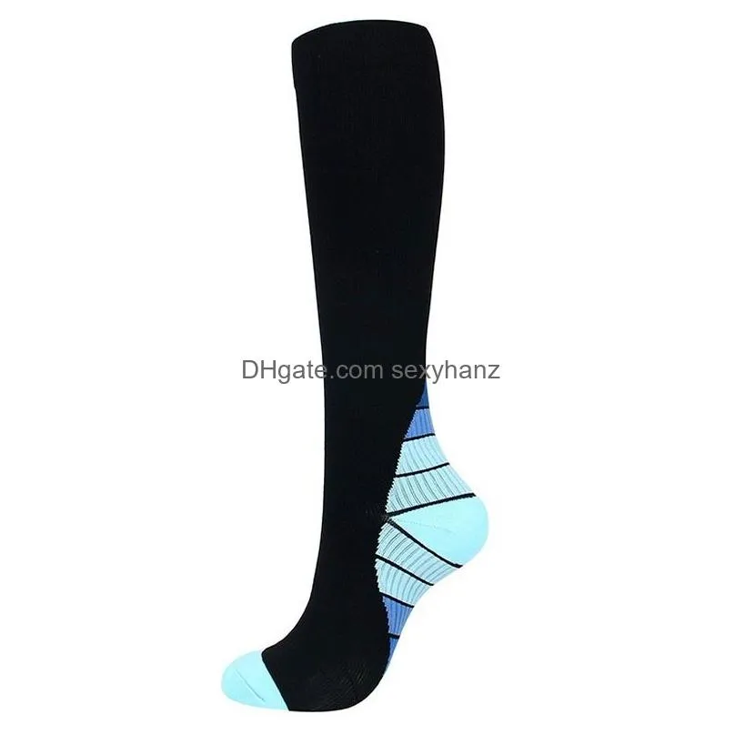 compression knee high socks hosiery outdoor running hiking sports stockings for women men