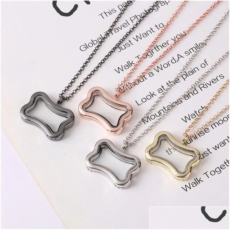 floating locket bone pendant necklace open living memory necklaces for women fashion jewelry will and sandy