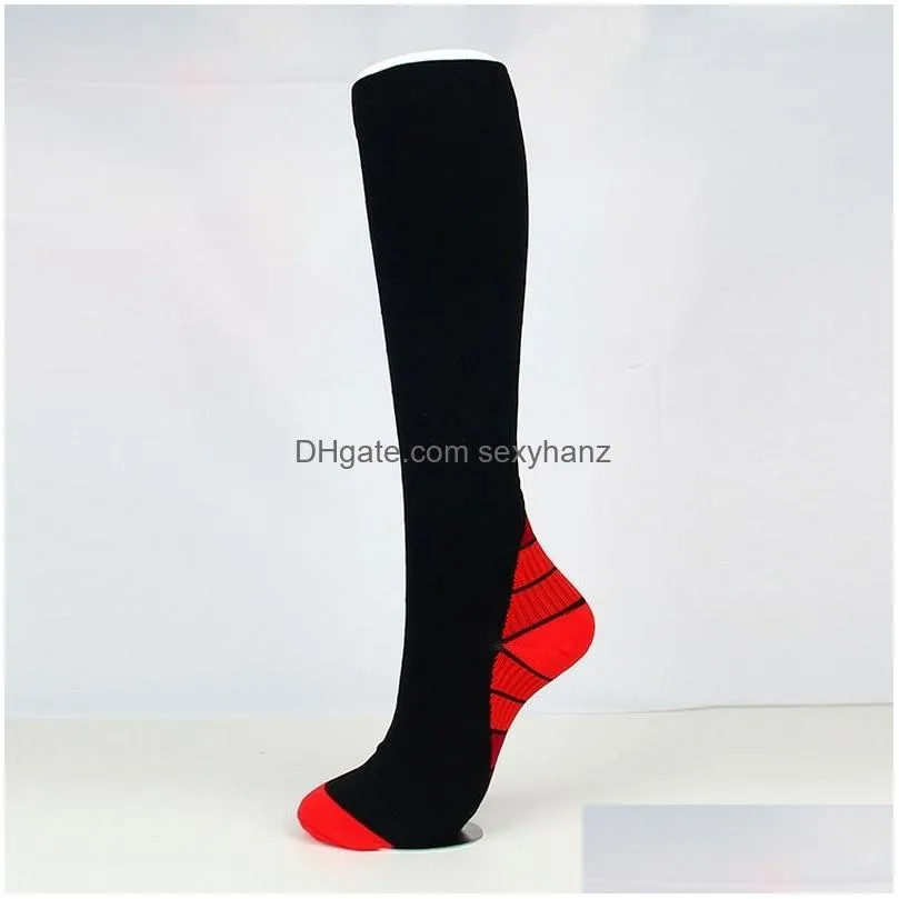 compression knee high socks hosiery outdoor running hiking sports stockings for women men