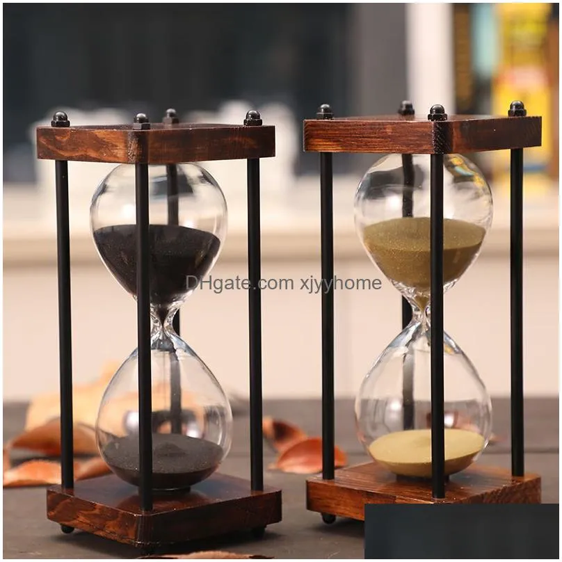 other clocks accessories 15 minutes hourglass sand timer for kitchen school modern wooden hour glass sandglass clock timers home