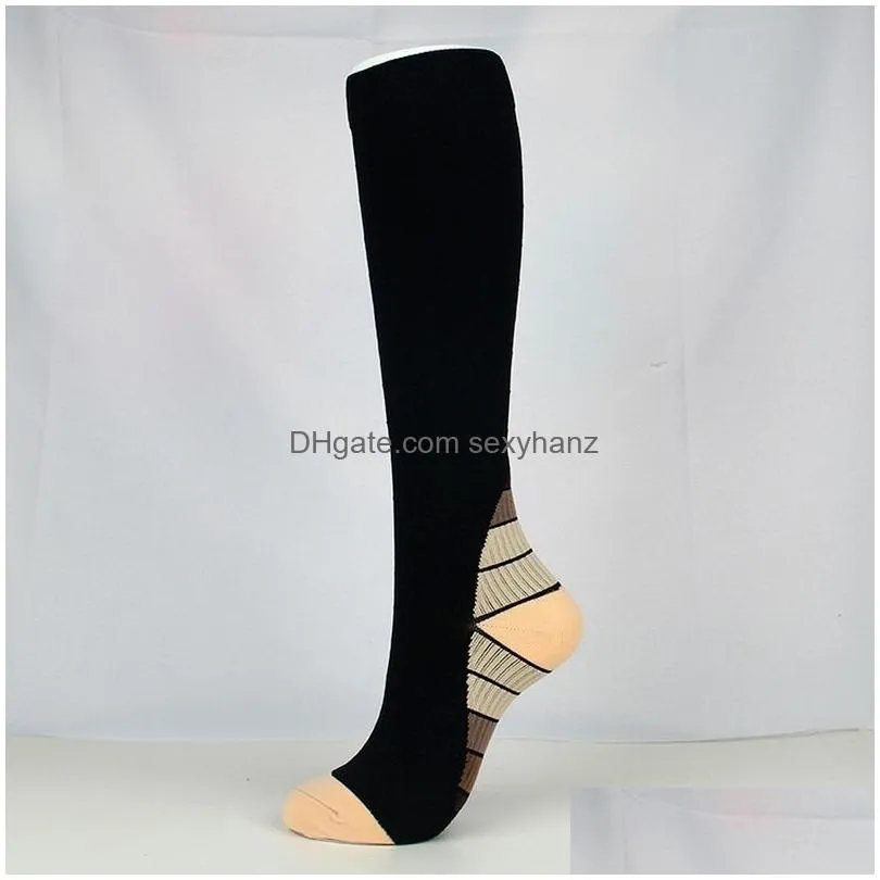 compression knee high socks hosiery outdoor running hiking sports stockings for women men