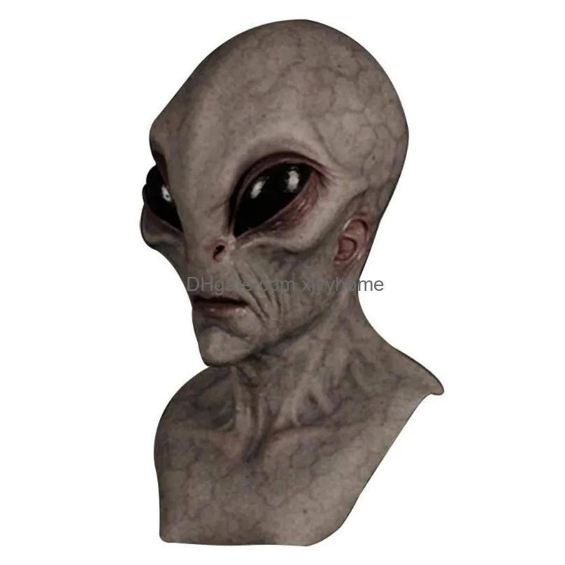 party masks halloween horror alien mask scary horrible big eyes magic funny cosplay prop full face cover prank joke