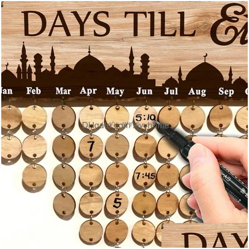 christmas decorations 1 set 50pcs board add50pcs ring countdown ramadan days date notes pad plate calendar reminding boards wooden home