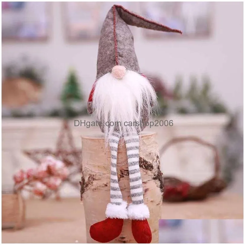 christmas decorations long beard face doll ornaments toys plush artificial dolls party christmas gift home decor