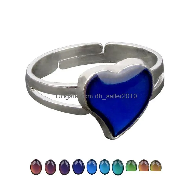 temperature sensing mood ring changing color guitar butterfly heart rings for women fashion jewelry will and sandy gift
