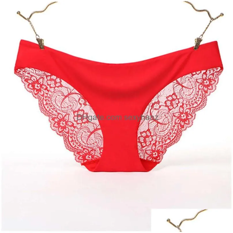 lace panties low rise briefs women underwears panty thong solid color sexy ice silk lingeries clothes