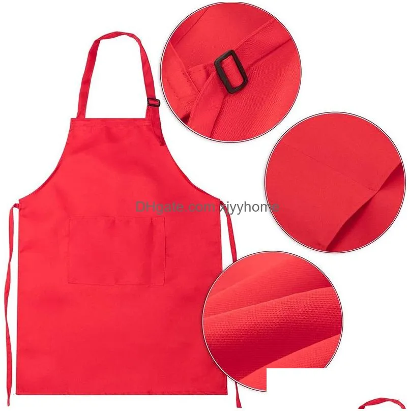 8piece childrens apron and 8piece chef hat set childrens apron with 2 pockets adjustable kitchen cooking1