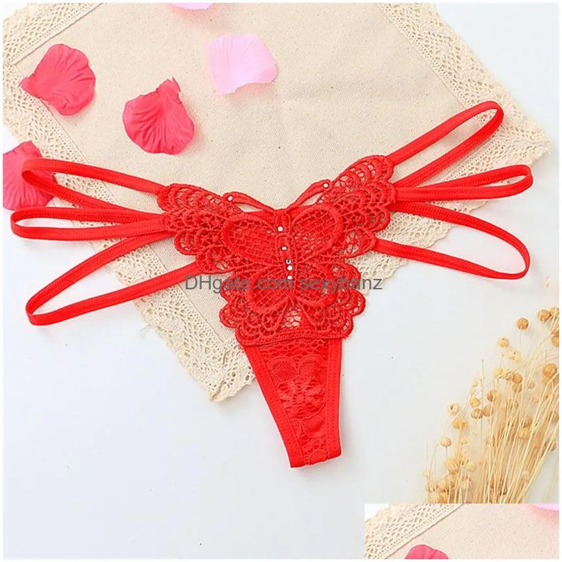 lace butterfly briefs gstings hollow bandage waist panties sexy thong g string t back women underwear panty lingerie clothes