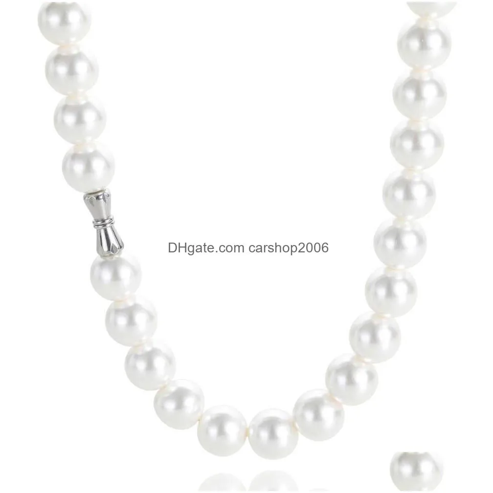 pearl beads necklace for men with chain bracelets 6mm 8mm 10mm 12mm jewelry set for women father boyfriend gift