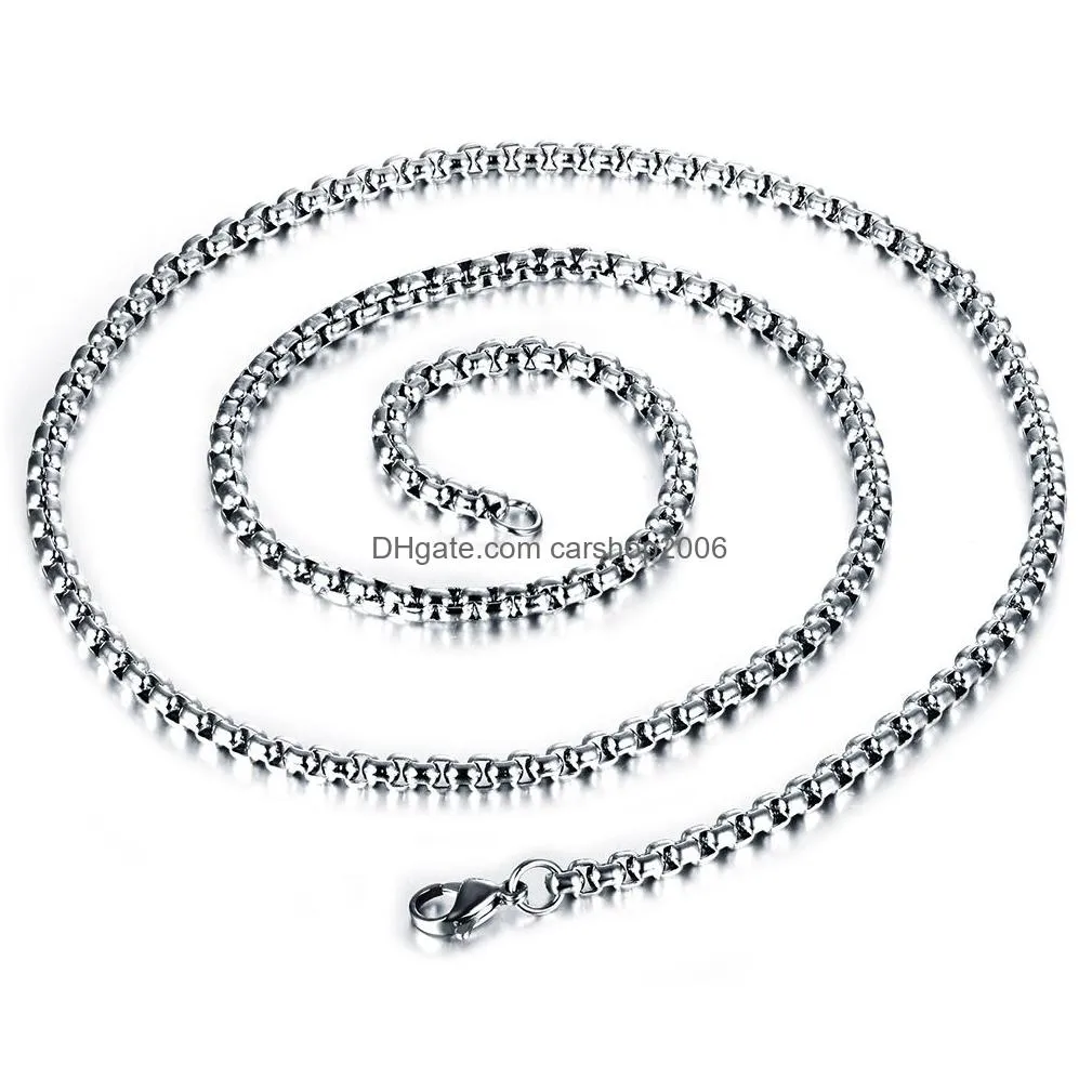 stainless steel silver link chains necklace jewelry for men and women jewelry accessories