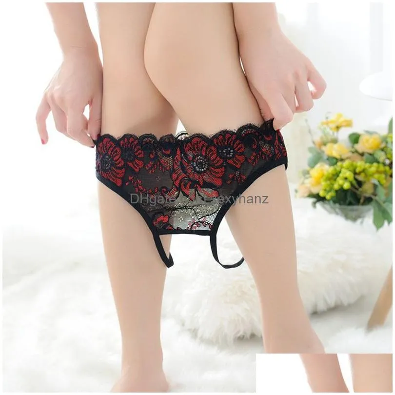 sexy bare butts panties briefs lace floral hollow out open crotch underwear lingeries woman under wear thongs fashion women clothes