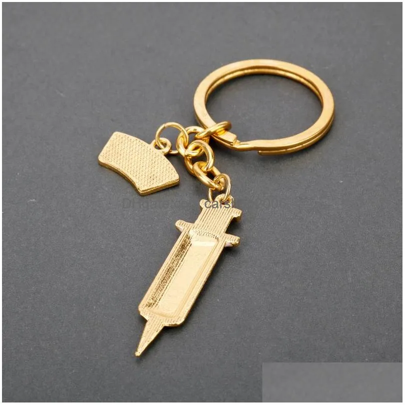women nurse injector echometer charm key ring gold keychain hangbag hangs fashion jewelry will and sandy