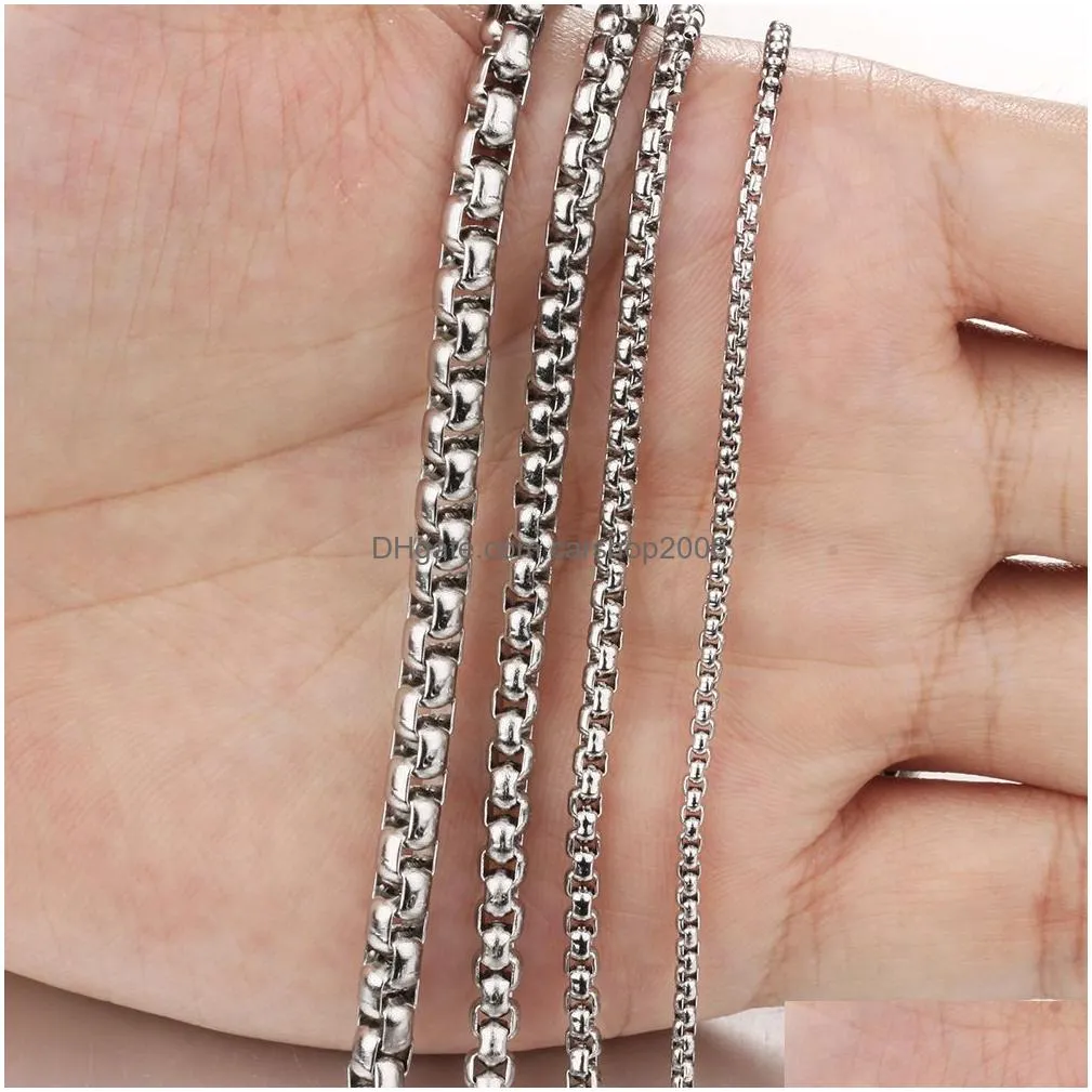 stainless steel silver link chains necklace jewelry for men and women jewelry accessories