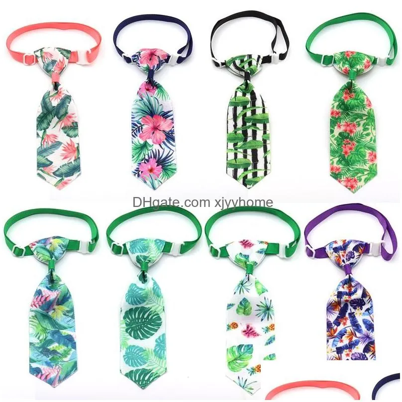 dog apparel 30/50 pcs pet accessories bowtie tropical plant flower summer bow tie adjustable size necktie