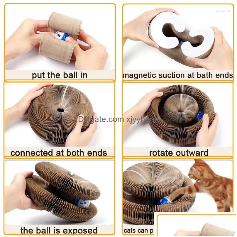 cat toys pet toy multifunction with ball funny scratcher board protect furniture cats chase interactive pets track