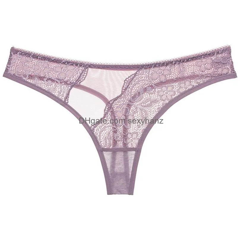 sexy gauze lace g strings panties low rise see through lingeries woman underwears ladies thongs women clothes