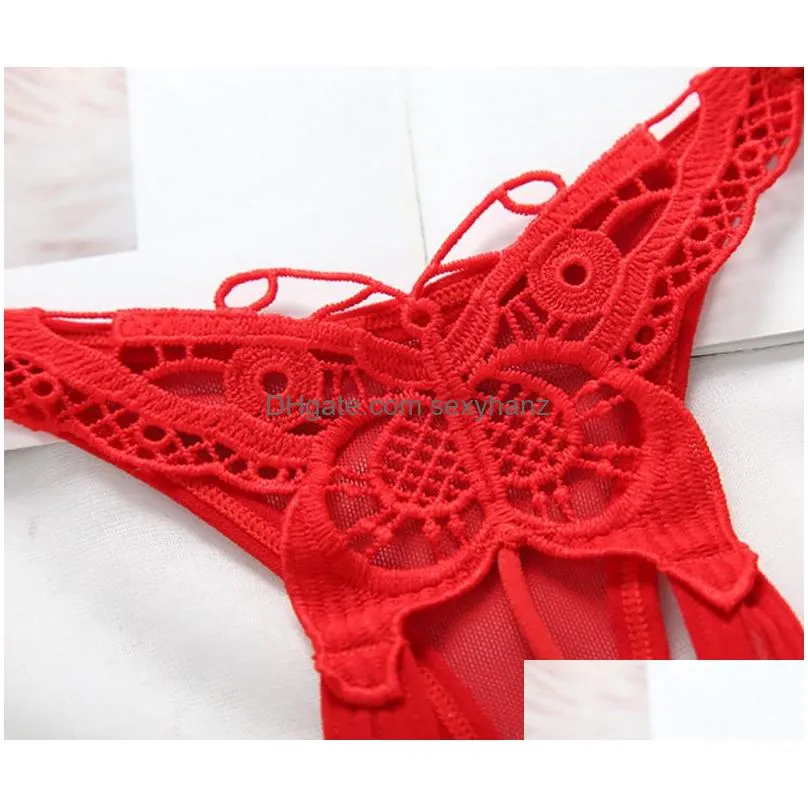 hollow butterfly panties strappy waist pearl open crotch g strings t back sexy lingerie women underwear will and sandy gift