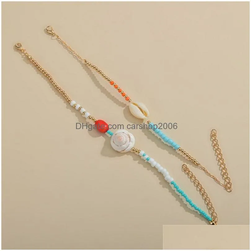 white shell beads anklet chain summer beach gold chains wrap foot chain foot bracelet women fashion jewelry will and sandy gift