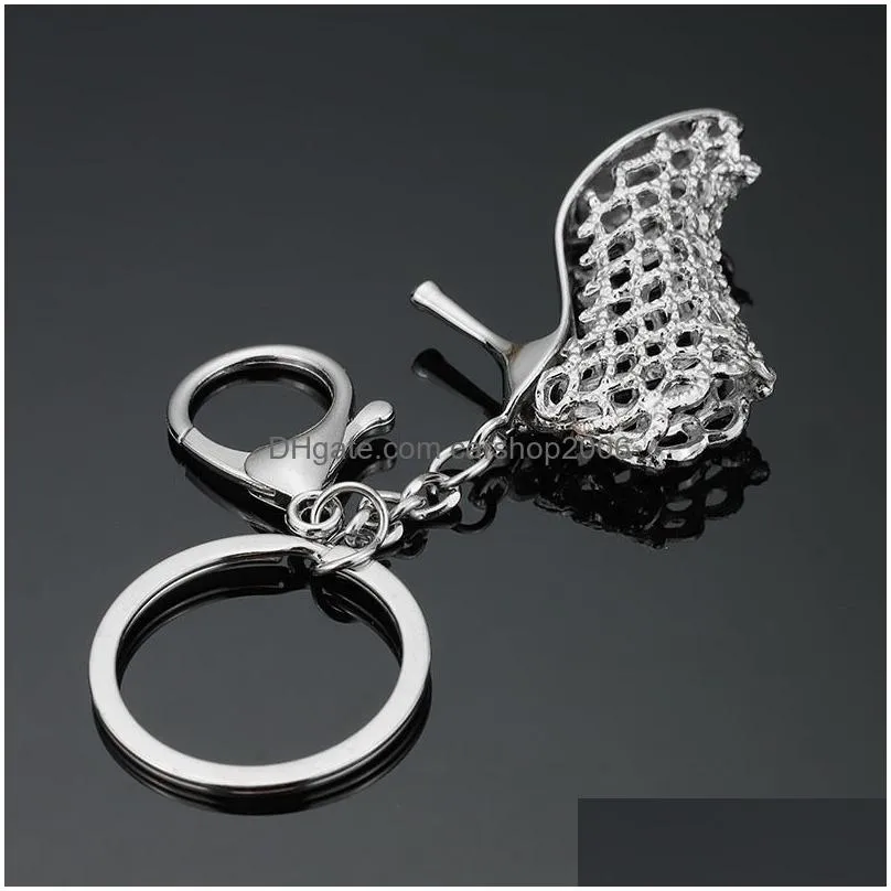 metal high heel shoe keychain carabiner keyring bag hangs fashion jewelry for women will and sandy drop ship