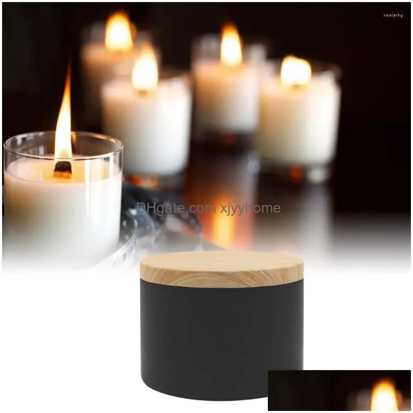 storage bottles 8oz candle tin 6pcs pack with lids bulk diy black containers jar for making candles arts crafts gifts