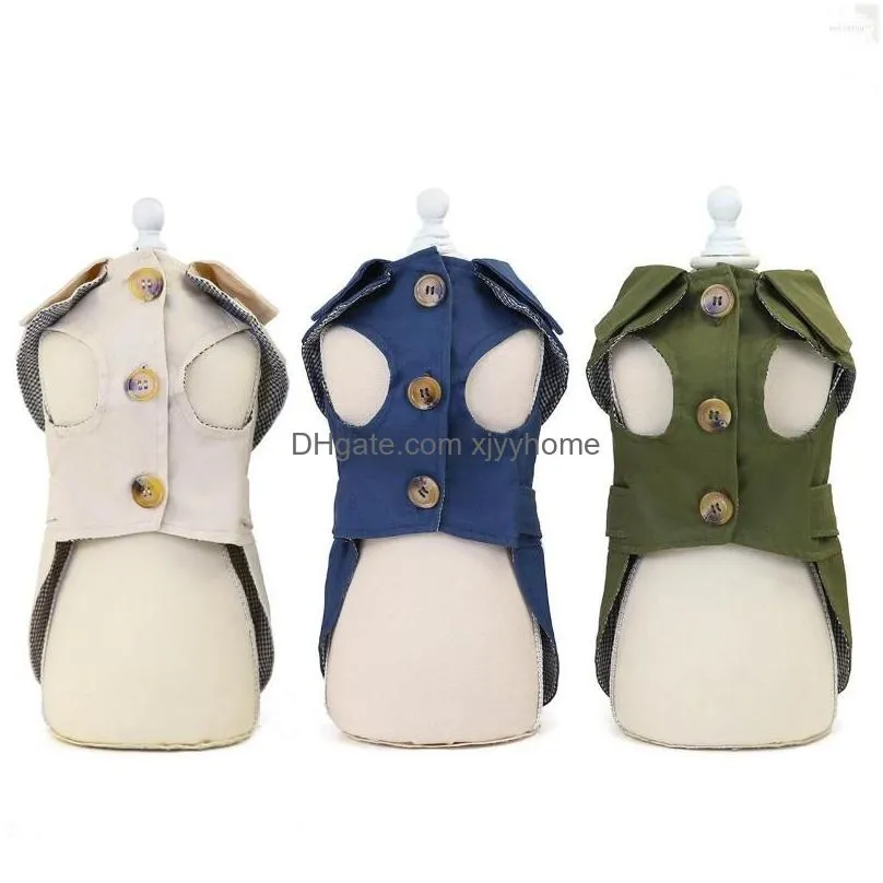 dog apparel coat trench pet jacket autumn winter clothes for small dogs yorkie belt decor puppy cat costume poodle chihuahua outfits