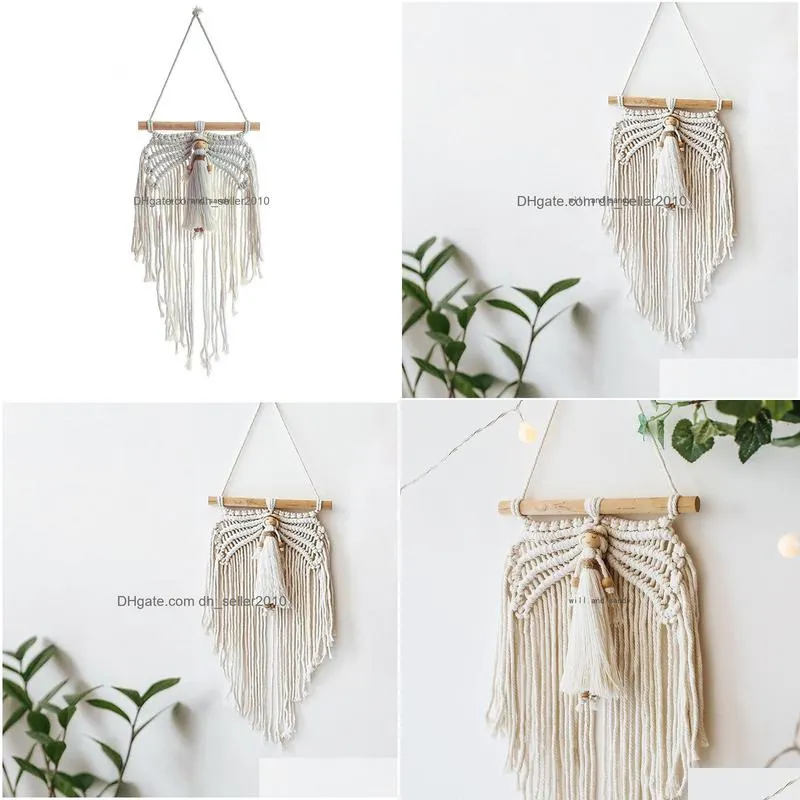 figure mini little angel wings macrame woven wall hanging decor tapestry child room wall hangs home decor