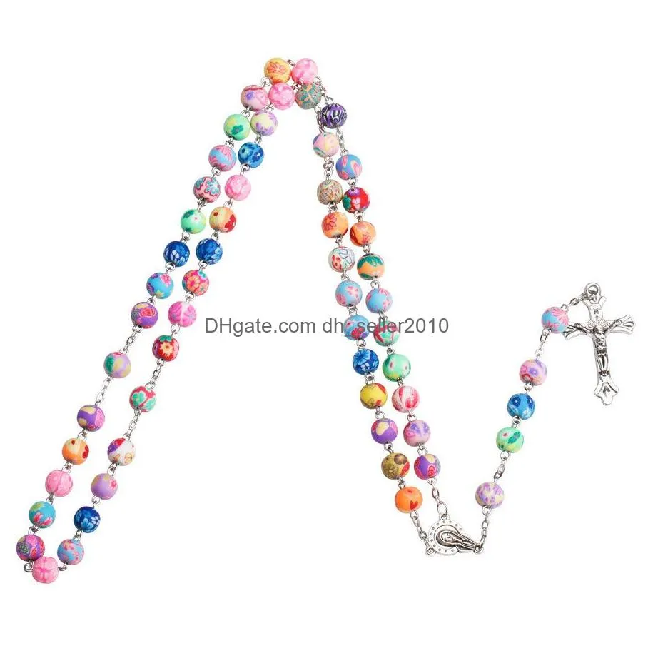 catholic rosary jesus cross pendant necklace beads necklaces for women children fashion jewelry will and sandy