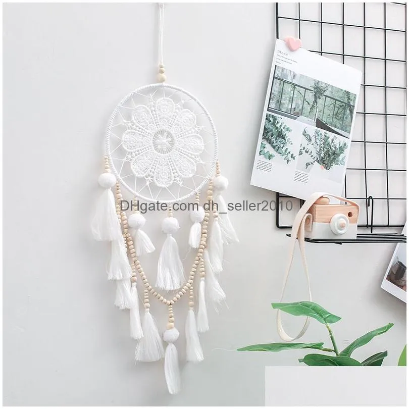 wood bead tassel handmade pendant hanging for home window decor wind chimes wall car hanging decor