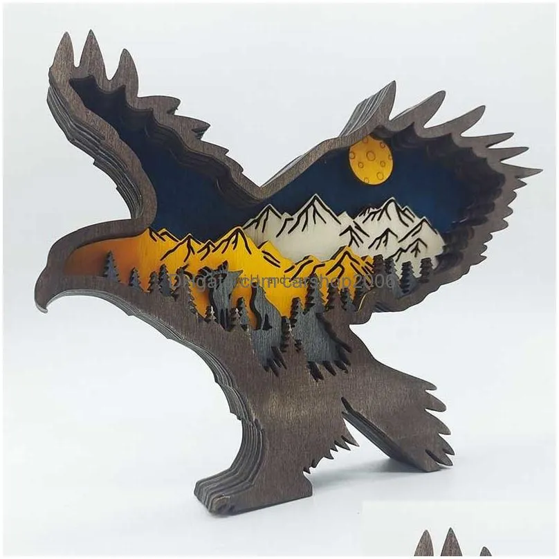 3d laser cut bird  craft wood material home decor gift wood art crafts forest animal home table decoration  statues