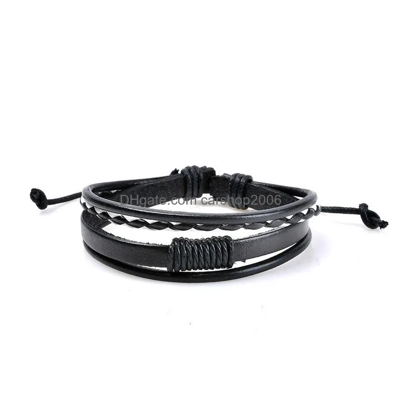 weave leather multilayer wrap bracelet bangle cuffs jewelry women bracelets mens bracelets fashion jewelry gift 320093