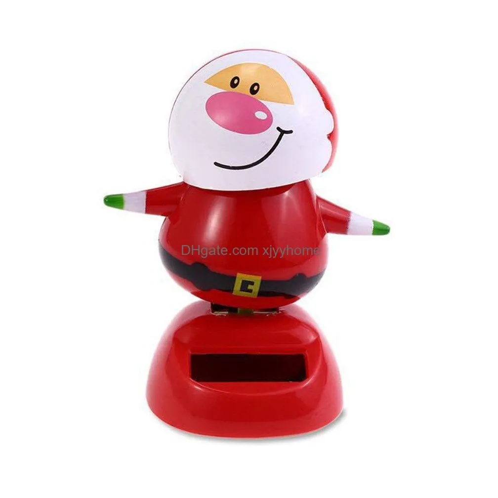 christmas decorations themed solar powered dancing santa claus swinging bobble novelty toys car decor toy kids gift1