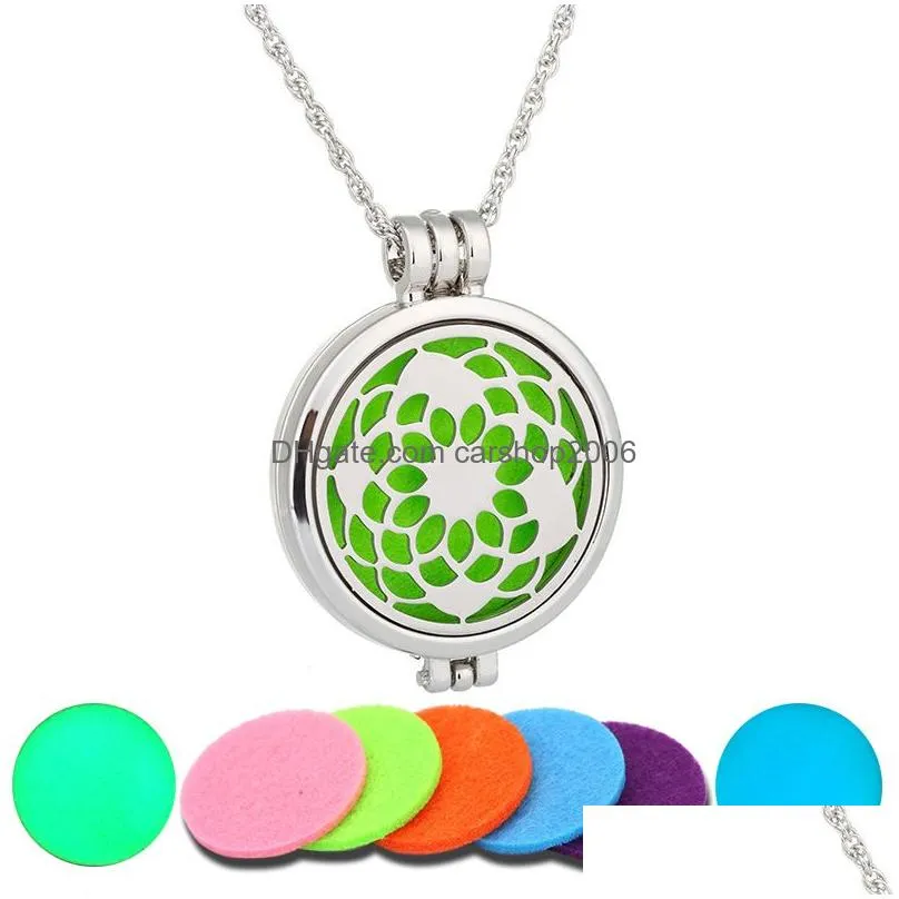 tree of life cross snowflake hollow luminous aromatherapy necklace stainless steel perfume dispenser locket cross pendant necklaces will and