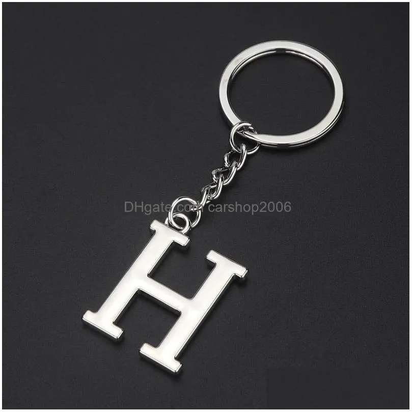 26 az english initial key ring metal letter keychain holder handbag hangs fashion jewelry will and sandy gift