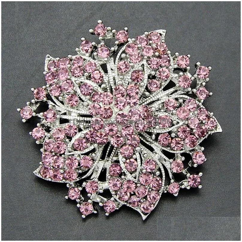 diamond brooch crystal flowers bauhinia brooches pins boutonniere stick corsages scarf clips wedding brooch fashion jewelry will and