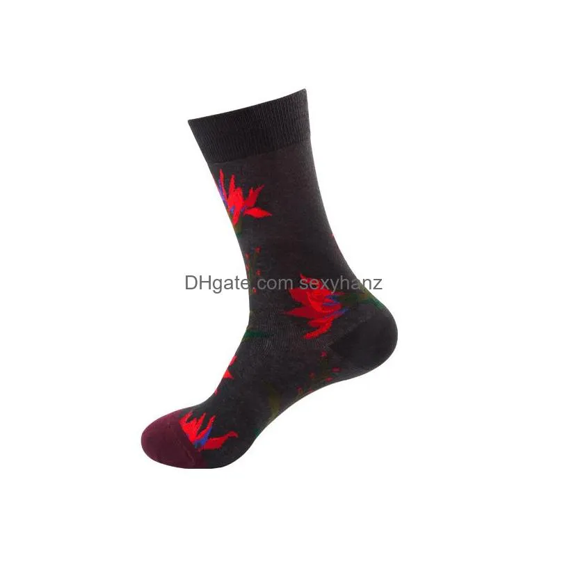 fashion print socks colorful flower women socks stockings fashoin women mens socks hosiery gift