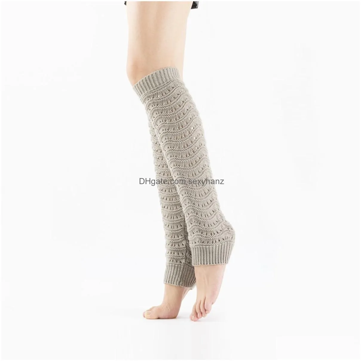 hollow wave winter leg warmer boot socks pantyhose knee high stockings leggings winter women socks