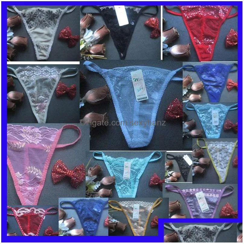 sexy lace underwear g string thongs panties t back lingerie women lady multicolor floral peen bikini panty on sale 190230