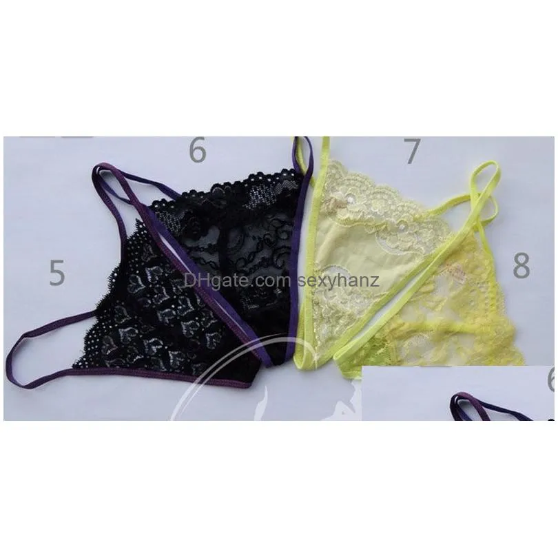 sexy lace underwear g string thongs panties t back lingerie women lady multicolor floral peen bikini panty on sale 190230