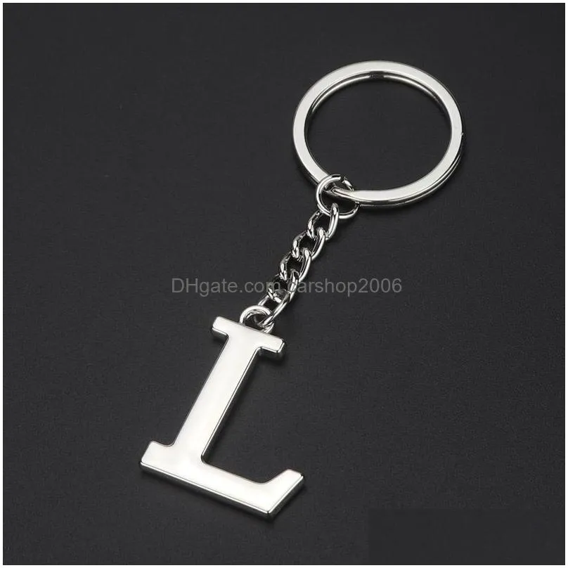 26 az english initial key ring metal letter keychain holder handbag hangs fashion jewelry will and sandy gift