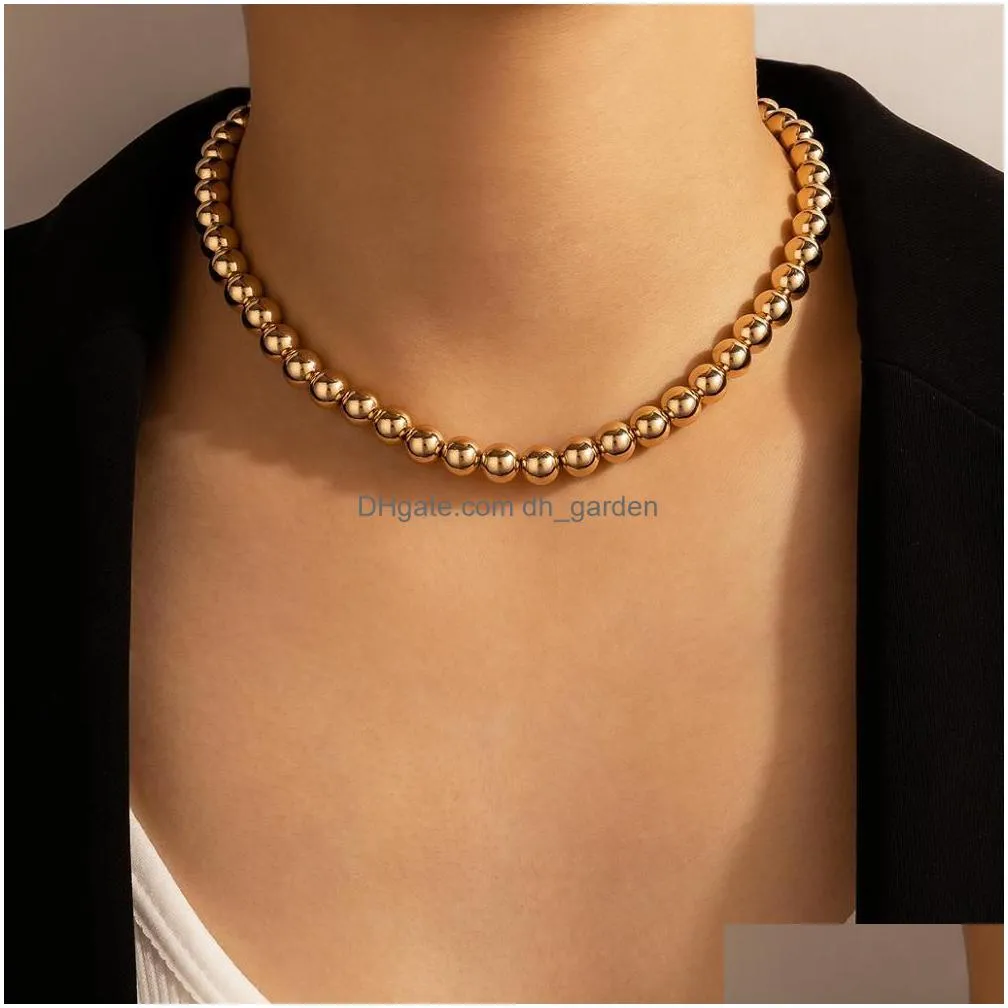 tocona bohemain gold color bead chain choker neckalce for women charming alloy metal party jewelry accessories collar 16956