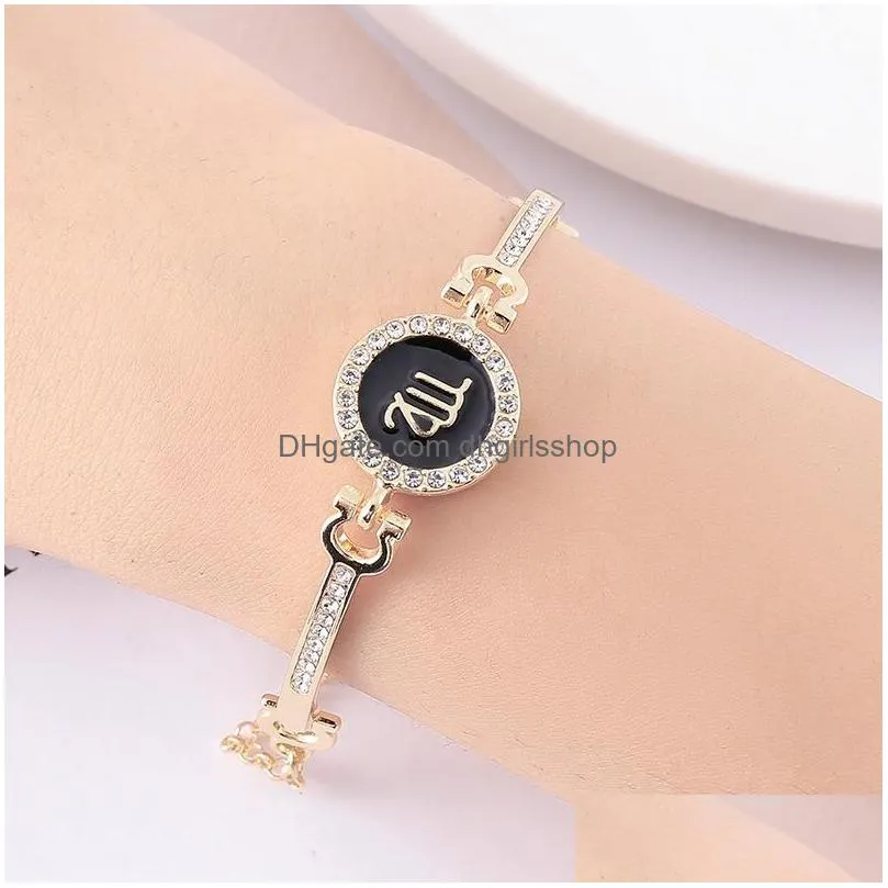 charm bracelets 12 constellation zodiac fashion 3 colors pendant bracelet simple jewelry for women birthday giftscharm lars22