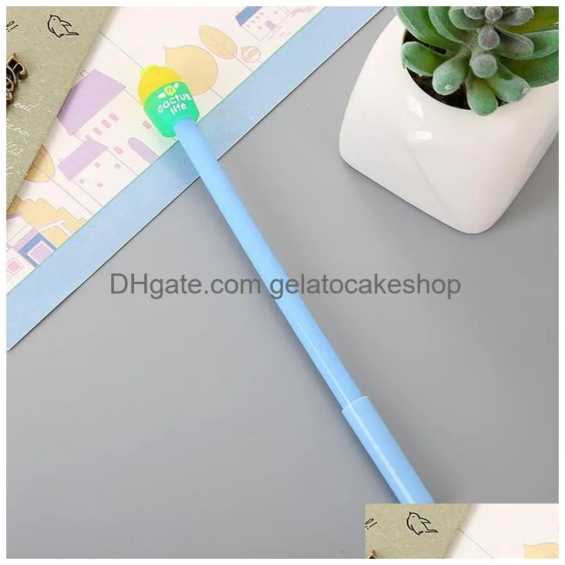 gel pens 36 pcs set creative stationery jelly cactus pen cute  students writing tools cartoon office needle sign