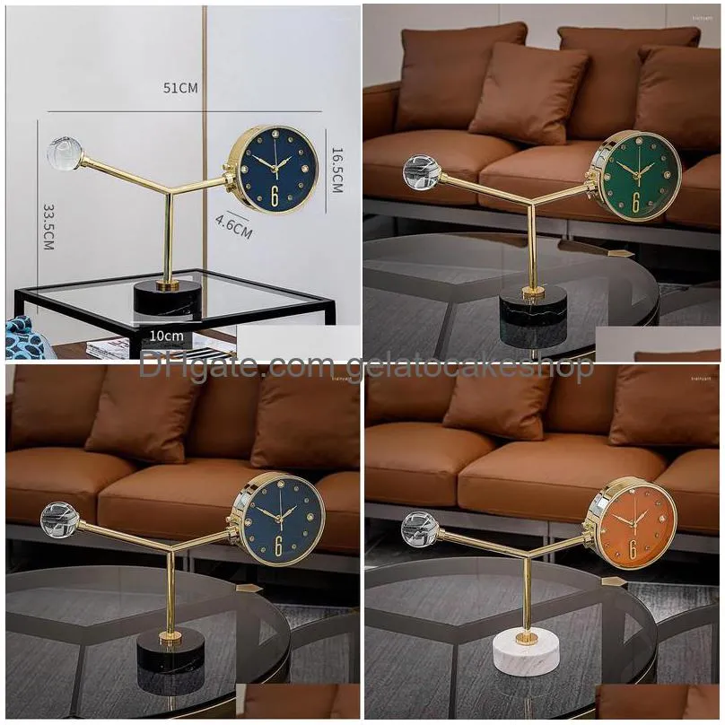 table clocks nordic clock luxury desktop christmas decoration figurines living room reloj escritorio